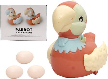 Amaflip Electronic Egg Laying Parrot Toy with Music Colour May Vary