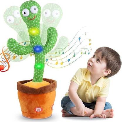 Kidara Talking Cactus Toy USB Rechargeable with 120 Songs Voice Recording, 1-10 years