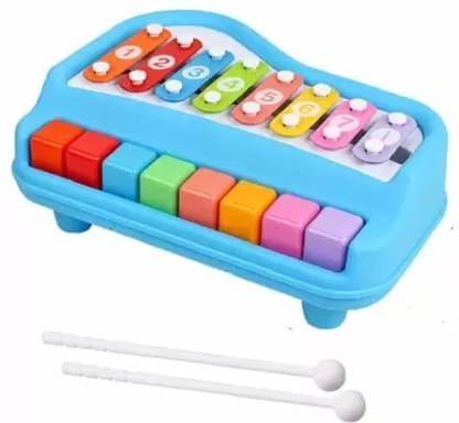 Tirth HEAVEN TOY 2 in 1 Baby Piano Xylophone Toy 8 Multicolored Key