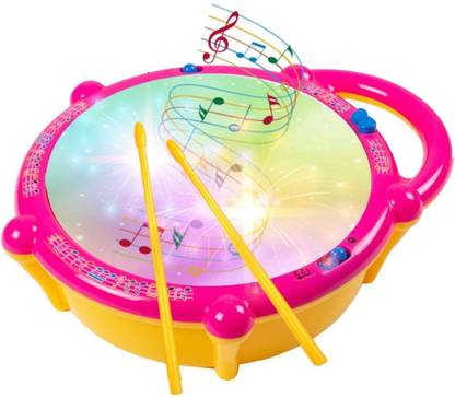 TMT STORE 3D Flash Drum Toy with Flash Light & Music Effects