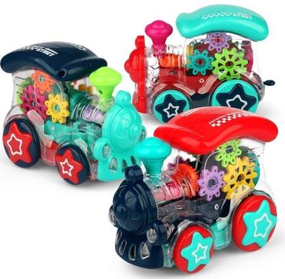 Toyvala Concept Train Engine 360° Move Live Gear Bump-N-Go Toy - Light & Sound77