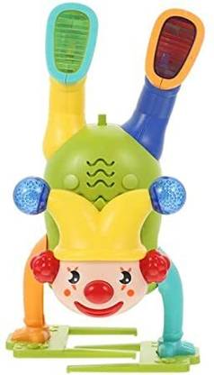 curiotoys Musical Dancing Clown Walking Toy, Funny Cute Clown with Led Light Toys
