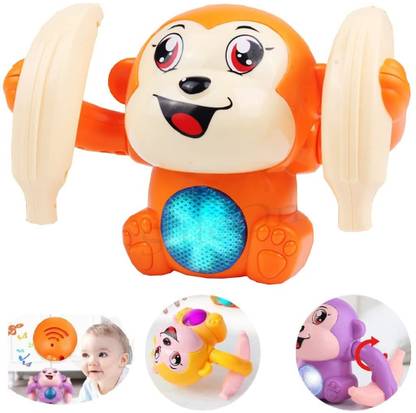 Netigems Battery Operated Musical Monkey Toys For Kids with Voice Control Light & Sound |