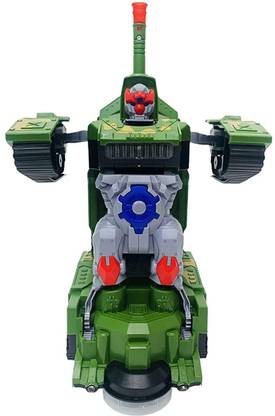 GoBaby Combat Tank Robot Toy with Light & Music Automatic Transforming Robot Tank Toy