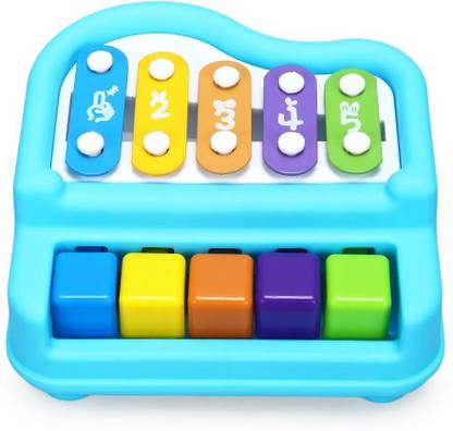 FATFISH 2 in 1 Baby Piano Xylophone Toy 5 Multicolored Keyboard