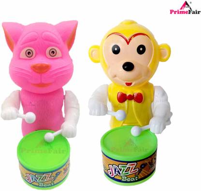 PRIMEFAIR Key-Operated Cute Doll Girl Drummer Toy with Drumming and Dancing Action for Kid
