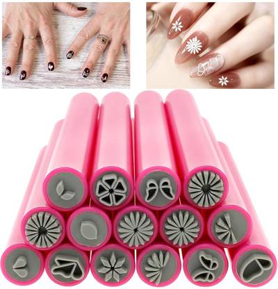 Hilex 15PCS Nail Art Stamp Pen Set, Flower Nail Stamper Pens