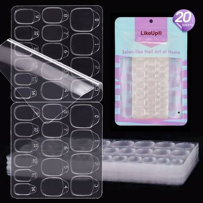 LikeUp Nail Adhesive Tabs for Press On Nails - BTArtbox 20 Sheets 15 Sizes