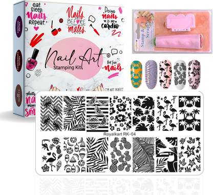 Royalkart Nail Stamping Kit 1 Stamping Image Plate, Double-Sided,1 Stamper & Scraper (Animal Series Designs) (RK-04)