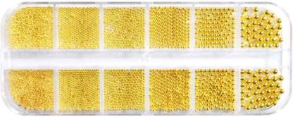 NAILWIND Metal Nail Art Beads, 3D Nail Design Decoration Mini Nails Rhinestones Gold
