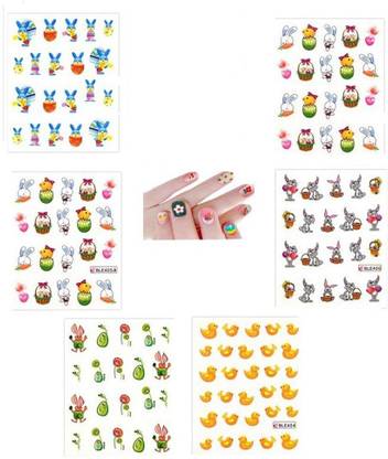 Hudabird Super Nail Art Sticker ( Set of 6 ) Multicolor