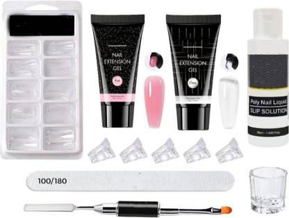 GLOW IT Acrylic Nail Extension Set | Poly Nail Gel Extensions at Home Nail Art Combo Kit