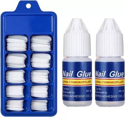 GROOVS Artificial nails and nails glue (pack of 3)