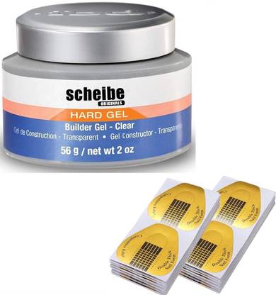 Scheibe IBD UV Gel, Clear Builder Gel with 40 Nail Forms for Acrylic Nails