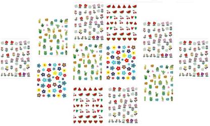 J & F Perfect Nail Art Sticker Set ( 12 Sheets ) Multicolor