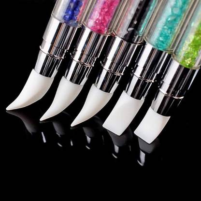 RUBY FACE 5-Silicone Nail Art Brush, Dual Head Manicure Carving Pen, Nail Art