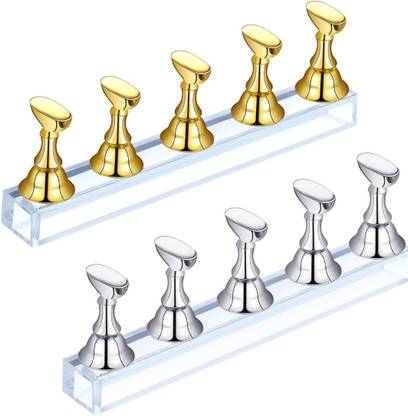 RANORE 2 Sets Acrylic Nail Display Stand,Magnetic Nail Tip Practice Holders
