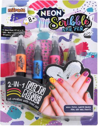 Mirada Neon Scribble Nail Pen Nail Art Kit for Girl