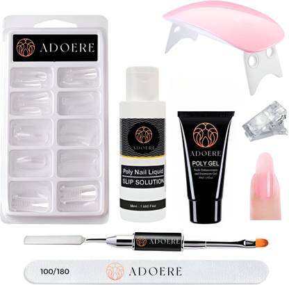 Adoere Professional PolyGel Nail Extension Kit & SlipSolution Builder UV Nail Extension