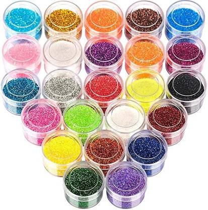 JHINTEMETIC Fine Glitter for Nails, Resin, Art N Craft & Festive Supply Glitter (Pack of 12)