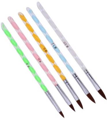 beauty n brains Builder Brush Pen Nail Set Kit for Salon 5 Pcs (Multicolor)