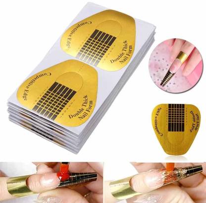 MR.THINDZ Trendy 20 Pcs Long Nail Forms for Acrylic Nails, Thick Nail Art Tips