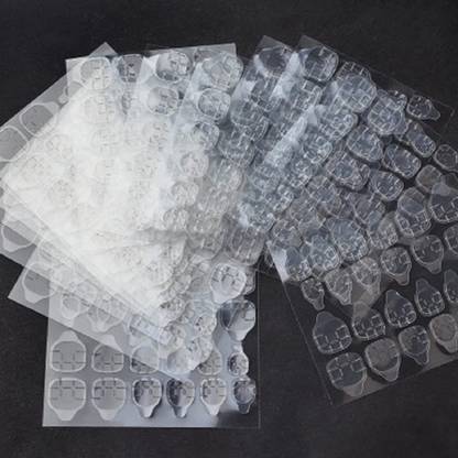 Hilex 5 Sheets (120pcs) Double-Sided Nail Adhesive Stickers Breathable Transparent