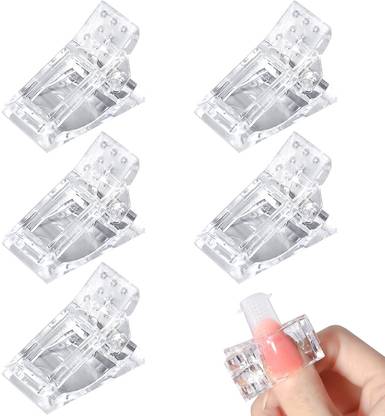 Qsac Nail Extension Form Clips (4 Pcs, Clear)