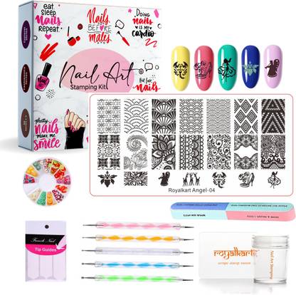 Royalkart Nail Art Plates Image Stamp Templates Stamping Kit DIY Print Manicure Salon Design for Woman Girls Nail Decoration (Angel- 04)