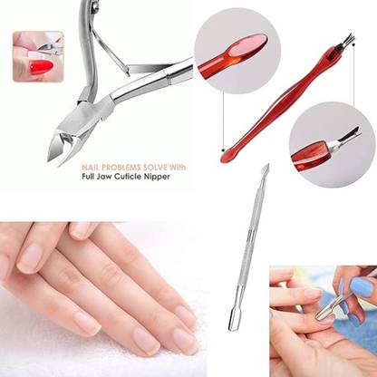 BOLT BEE Cuticle Nipper Set-3PCS 1 Cuticle Trimmer Cuticle Nippers with 1Cuticle Pusher