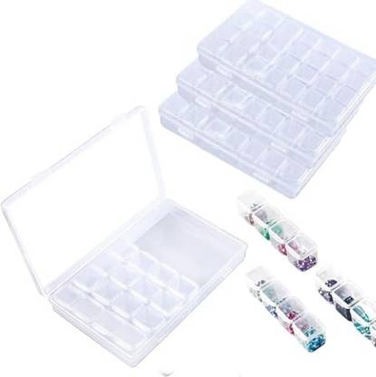 BOLT BEE 28 Grids Storage Box Organizers Clear Bead Container Diamond Embroidery Box