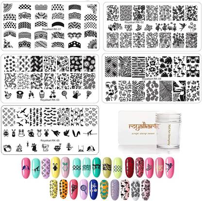 Royalkart You Nail Stamping Kit With 5 Rectangular Image Plates