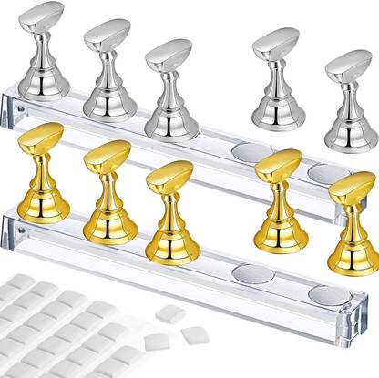 RUBY FACE 1 Pcs Set Acrylic Nail Design Practice Stands Magnetic Nails Holders Training