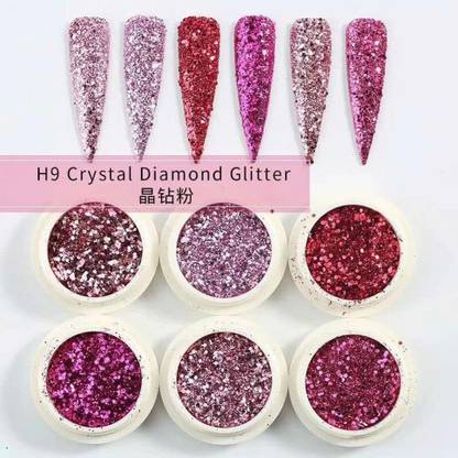 NAILWIND Nail Glitter Powder, Chrome Nail Powder, Metallic Mirror Powder(6 Pcs Set, Pink)