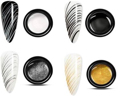 Bluedeal 4 Colors Spider Gel for Nail Art,Painting Spider Gel Soak off UV LED Gel Polish