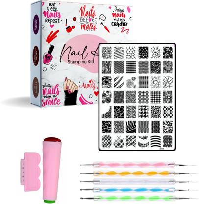 Royalkart Nail art stamping kit XY 14 with Double sided Nail art dotting tool