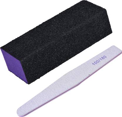 Sminakh Nail Files and Buffer 10pcs set 10pcs Buffer Block 5pcs 100/180 Grit Nail Files Sand Paper Foam Manicure tool