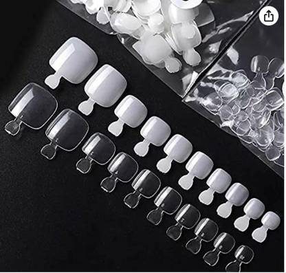 KISANPATEL Toe nails- 500PCS False toe Nails Artificial Clear/natural DIY