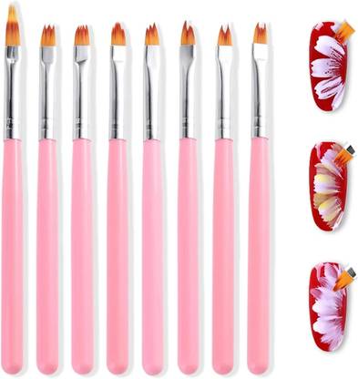 NAILWIND 8Pcs Flower Nail Art Brush Set, Ombre Gradient Painting Pen 3D Tool