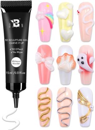 BOZLIN 3D Nail Art Sculpting Gel Nail Glue 15g No Wipe Clear Gel Polish for Nail Design