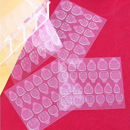 Cosluxe Double-side Glue Nail Sticker Adhesive Flexible Fake Nail Tips 6 Sheet 144pcs