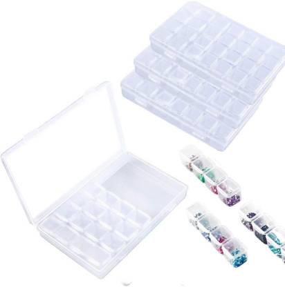 BOLT BEE Bolt bee 28 Grids Stone Box Clear Bead Container, Simuer Diamond Embroidery Box