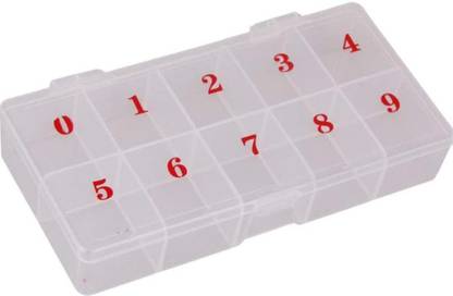 RANORE 0-9 #10 Container Nail Tips Storag Box Capacity 500 Tips Nail Tips Storage Box