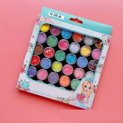 banira Nail Art Charms 36 Pcs Laser Glitter Sparkling Powder