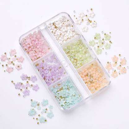 she pro 6 Grids/1 Box DIY Nails Accessories UV Color Change