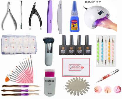 TOVTY PROFESSIONAL BASIC NAIL ART KIT COMBO - NAIL EXTENSION KIT - NAIL ART PRODUCTS