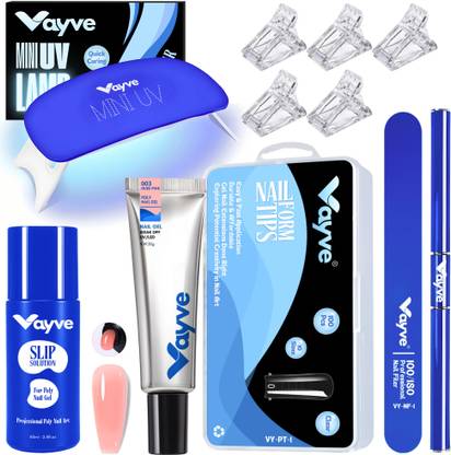 Vayve Poly Extension Gel Nail Kit With UV Lamp N. Pink All In One Poly Gel Starter Kit