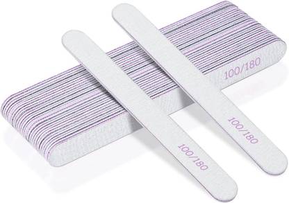 EverGlowy Nail Files, 2 Pc Professional Nail File Set, 100/180 Grit