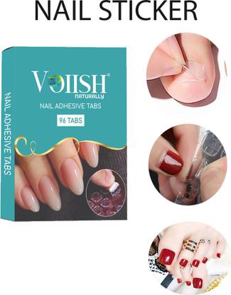 VOIISH Double-side Nail Glue Sticker-96 (4 Sheet),Glue Jelly Gel Tape Adhesive Tabs