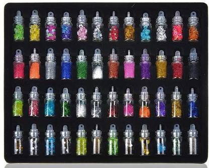 vnz 48 Bottles 3D Random Nail Art Glitter Sequins, Glitter Powder Decoration Kit